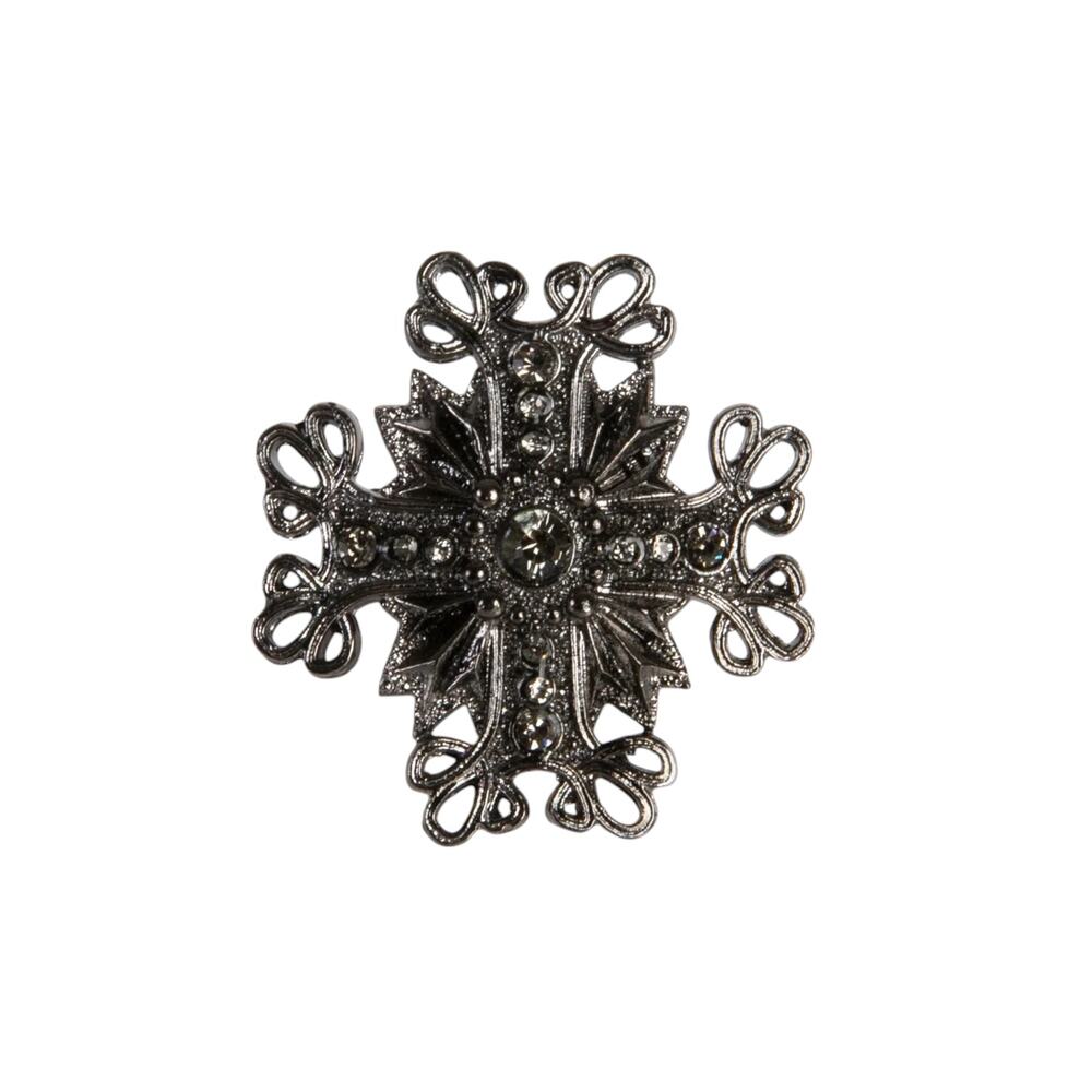 VIRGINS SAINTS & ANGELS VSA Electra Cross Ring in Gunmetal Size 7